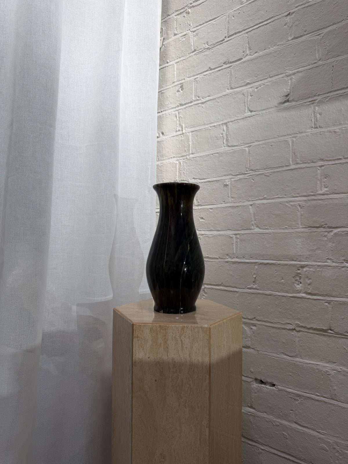 GREEN STONE VASE