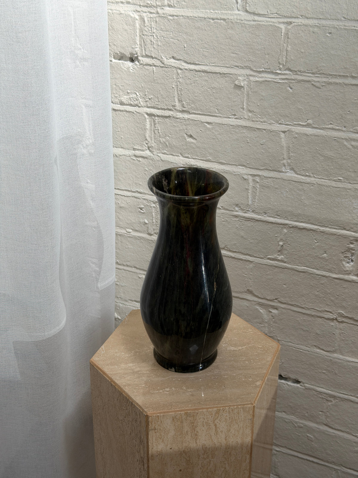 GREEN STONE VASE
