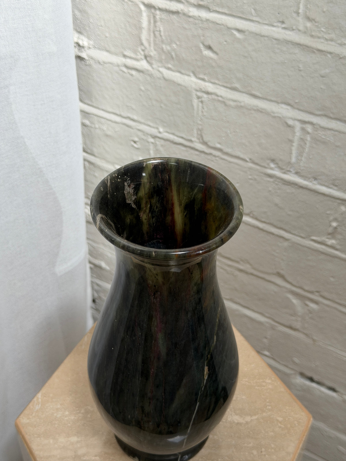 GREEN STONE VASE