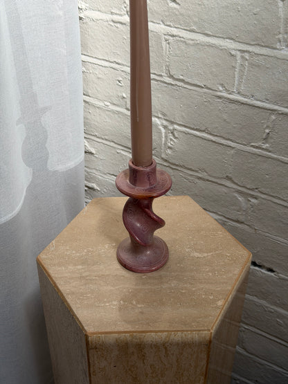 SINGLE SOAPSTONE CANDLE HOLDER