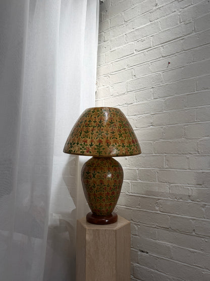 HAND PAINTED VINTAGE LAMP & SHADE