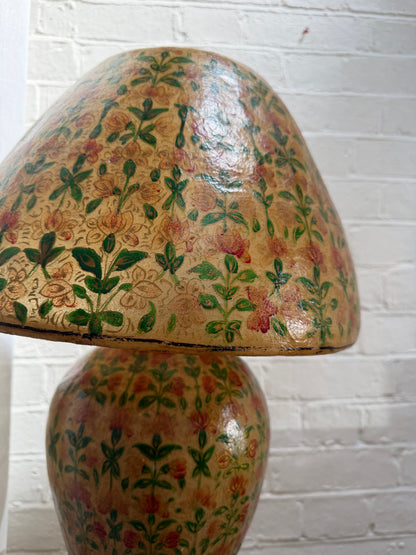 HAND PAINTED VINTAGE LAMP & SHADE