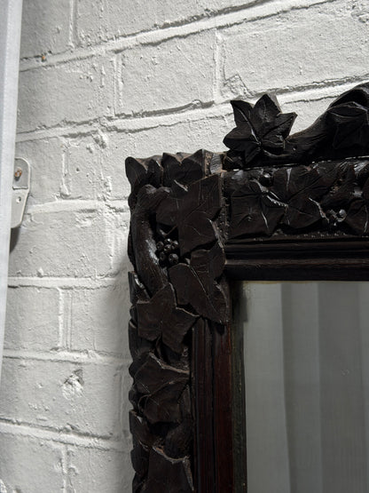 OAK CARVED SQUARE MIRROR