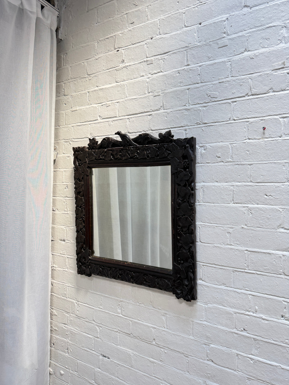 OAK CARVED SQUARE MIRROR