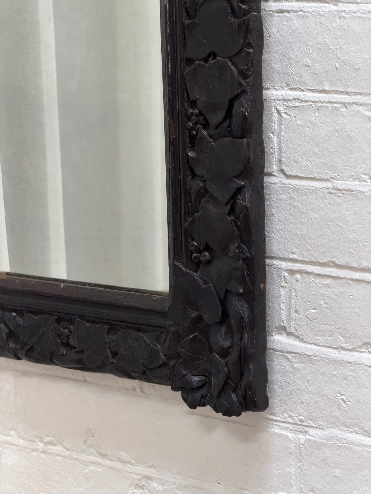 OAK CARVED SQUARE MIRROR