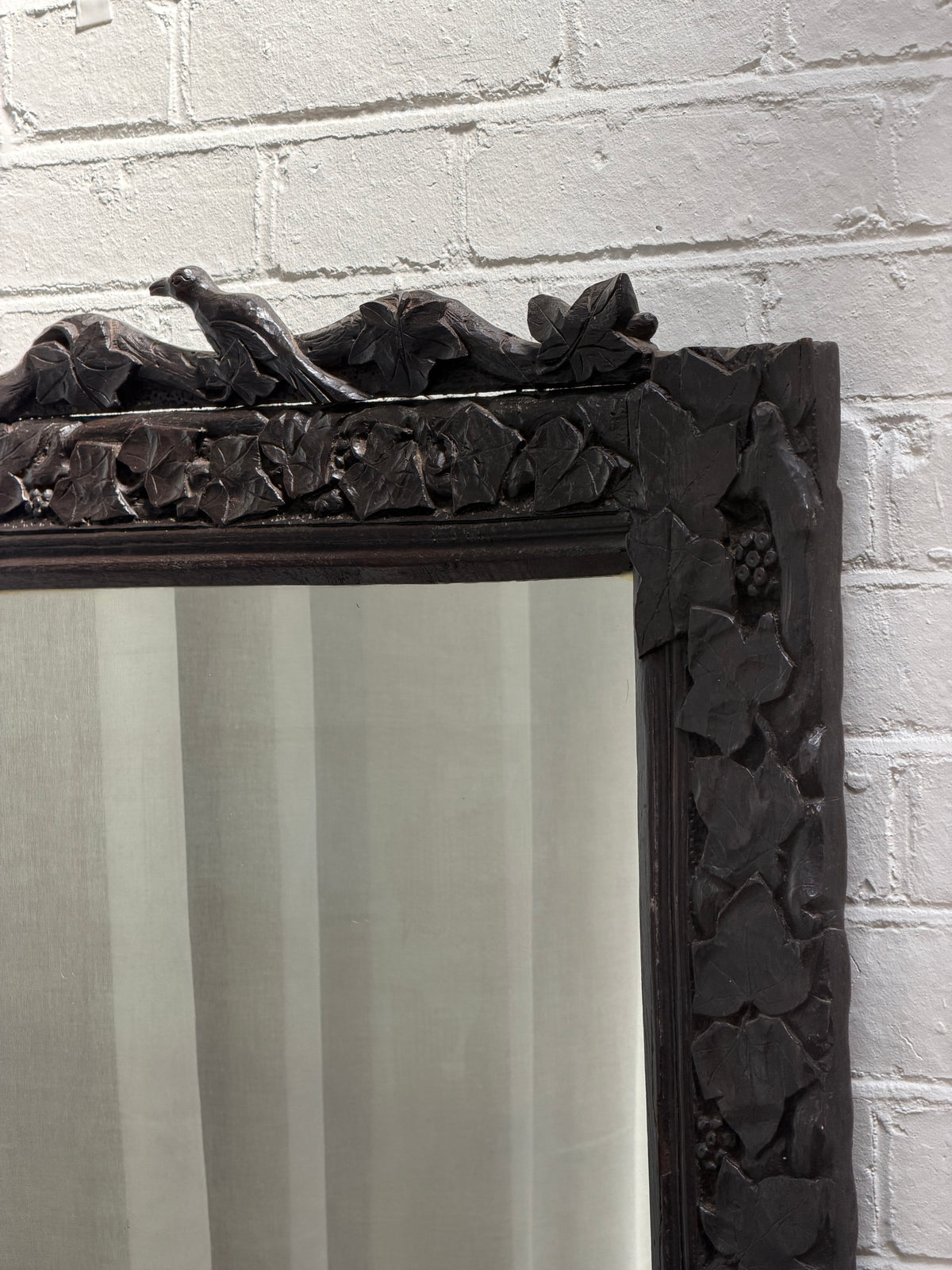 OAK CARVED SQUARE MIRROR