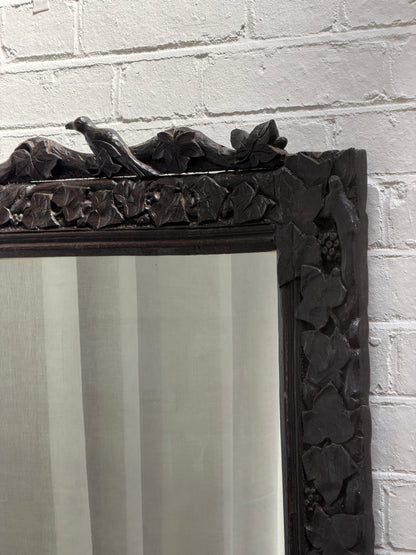 OAK CARVED SQUARE MIRROR