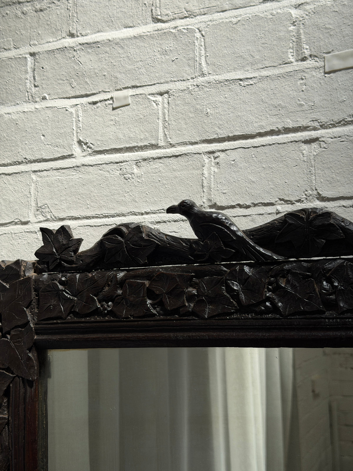 OAK CARVED SQUARE MIRROR