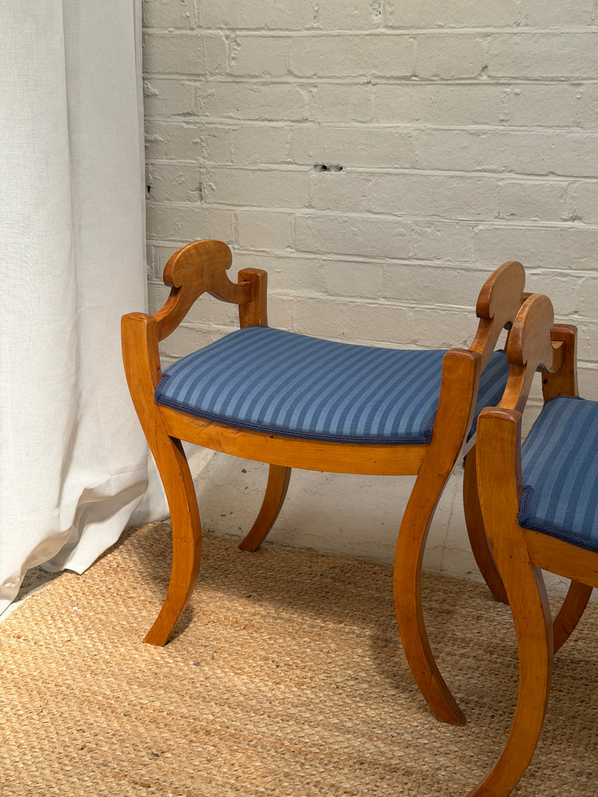 ON HOLD - SWEDISH BLUE BIEDERMEIER STOOLS