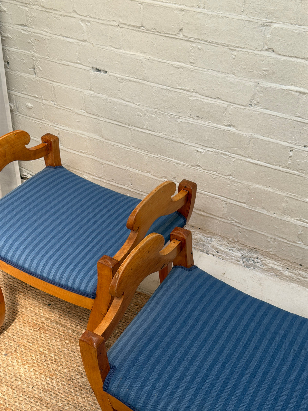 ON HOLD - SWEDISH BLUE BIEDERMEIER STOOLS