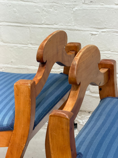 ON HOLD - SWEDISH BLUE BIEDERMEIER STOOLS