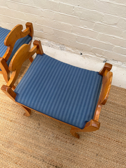 ON HOLD - SWEDISH BLUE BIEDERMEIER STOOLS
