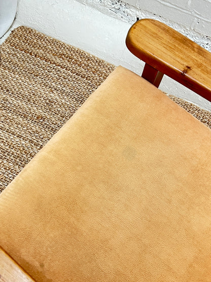 PINE BRUTALIST PEACH ARM CHAIR - ONE