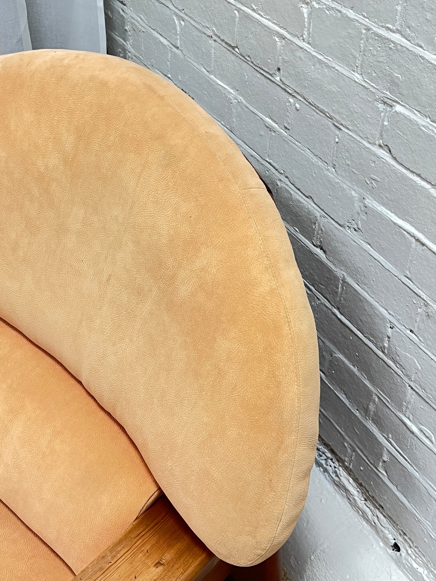 PINE BRUTALIST PEACH ARM CHAIR - TWO