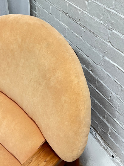 PINE BRUTALIST PEACH ARM CHAIR - TWO