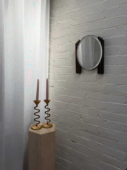 PAIR OF WIGGLE BRASS CANDLE STICKS