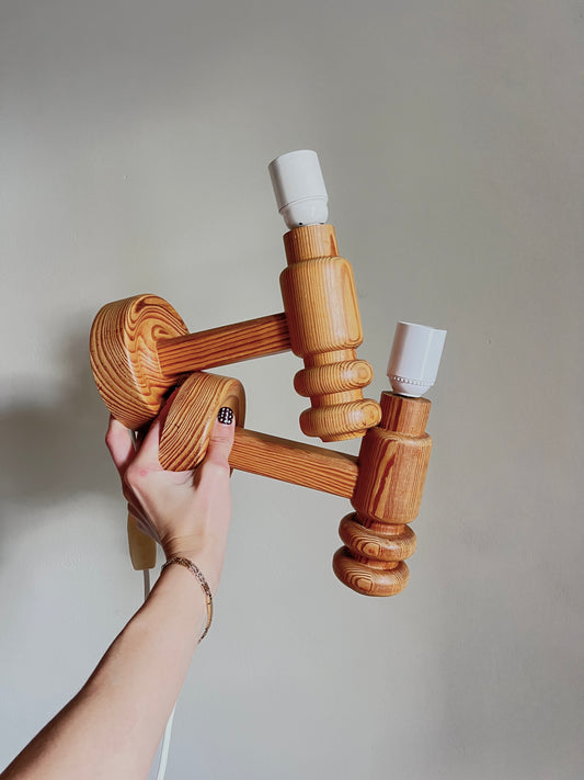 PAIR OF PINE SWEDISH WALL LIGHTS