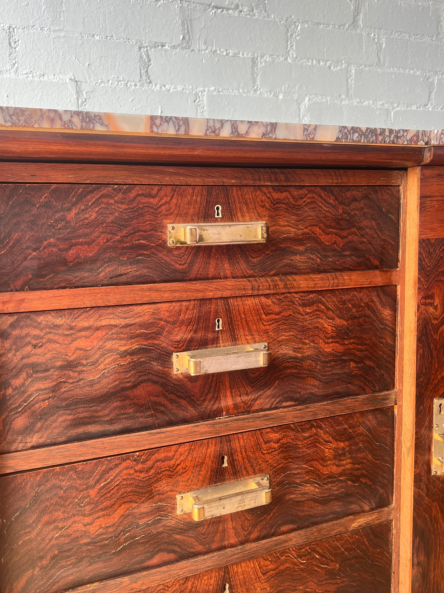 MARBLE TOP ART DECO SIDEBOARD