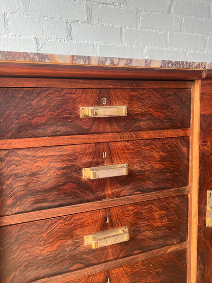 MARBLE TOP ART DECO SIDEBOARD