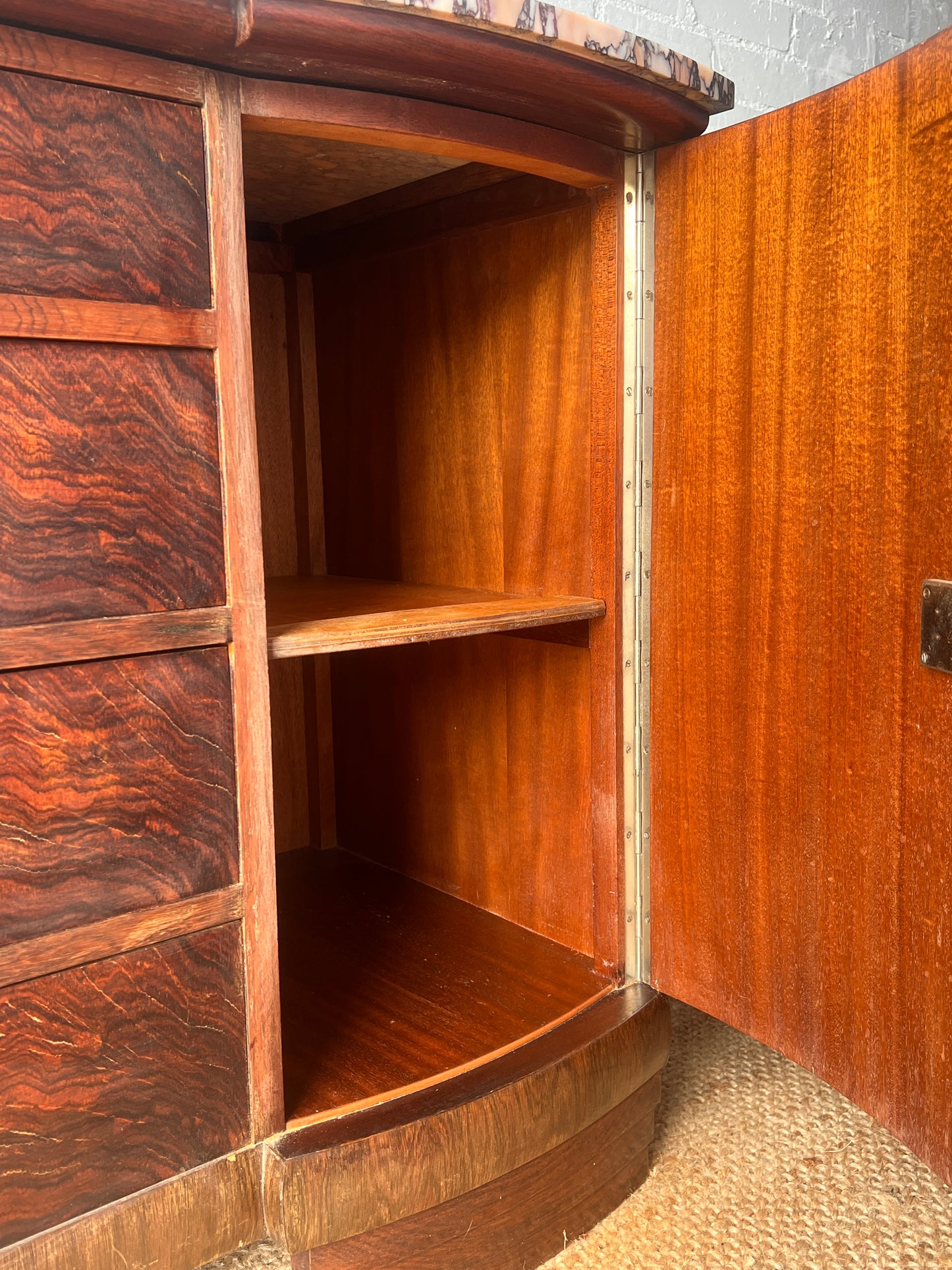 MARBLE TOP ART DECO SIDEBOARD