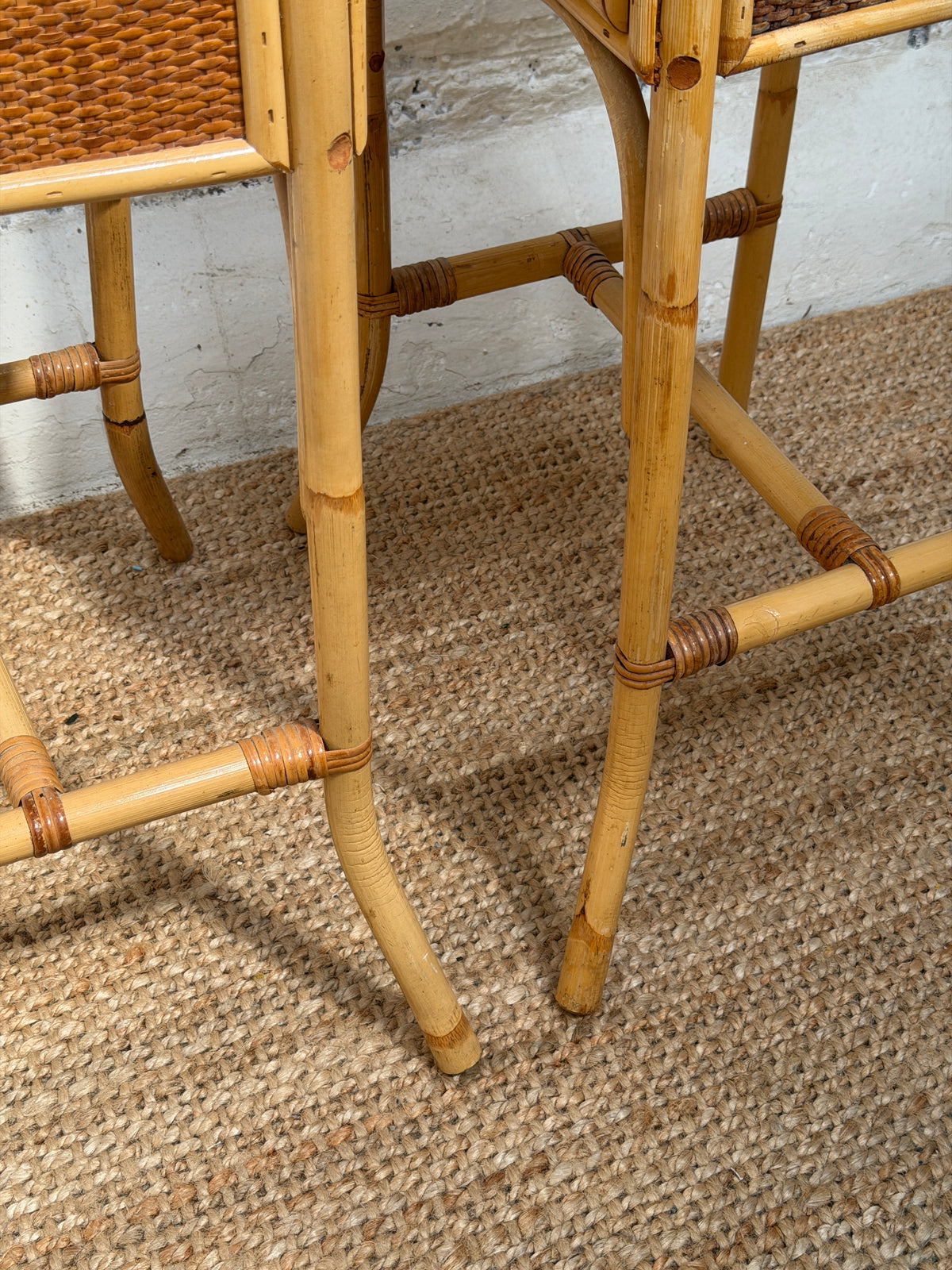 PAIR OF RATTAN BEDSIDE TABLES