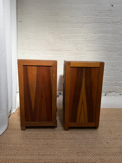 ON HOLD - PAIR OF ART DECO WALNUT VENEER BEDSIDES
