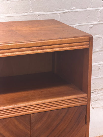 ON HOLD - PAIR OF ART DECO WALNUT VENEER BEDSIDES