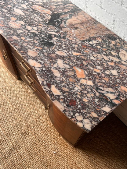 MARBLE TOP ART DECO SIDEBOARD