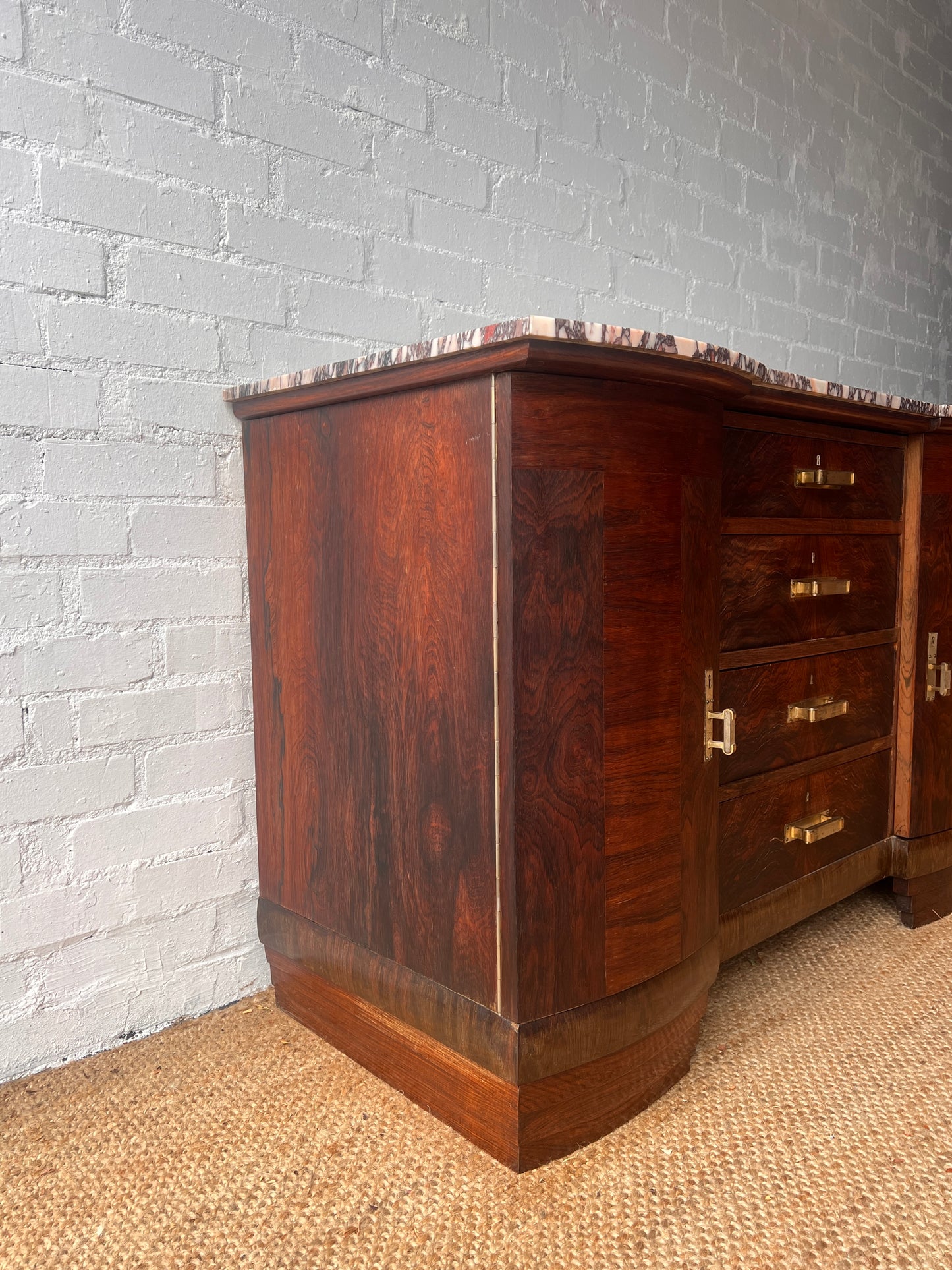 MARBLE TOP ART DECO SIDEBOARD