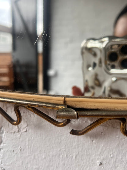 MID CENTURY BRASS WIGGLE MIRROR