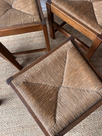 SET OF FOUR RUSH MID CENTURY DINING CHAIRS
