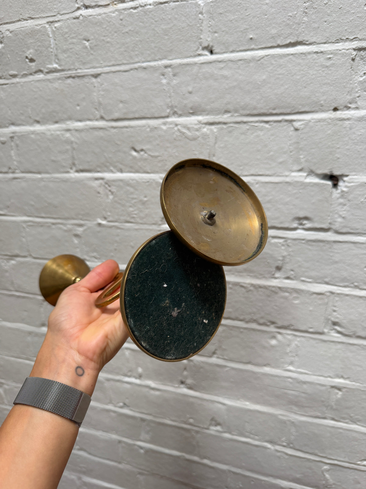PAIR OF WIGGLE BRASS CANDLE STICKS