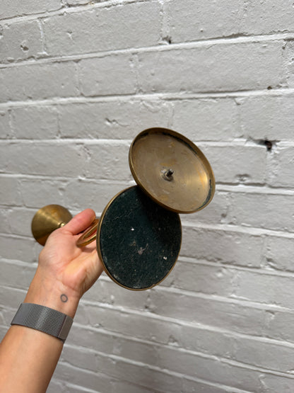PAIR OF WIGGLE BRASS CANDLE STICKS