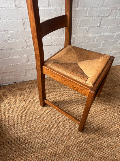 SET OF FOUR RUSH MID CENTURY DINING CHAIRS