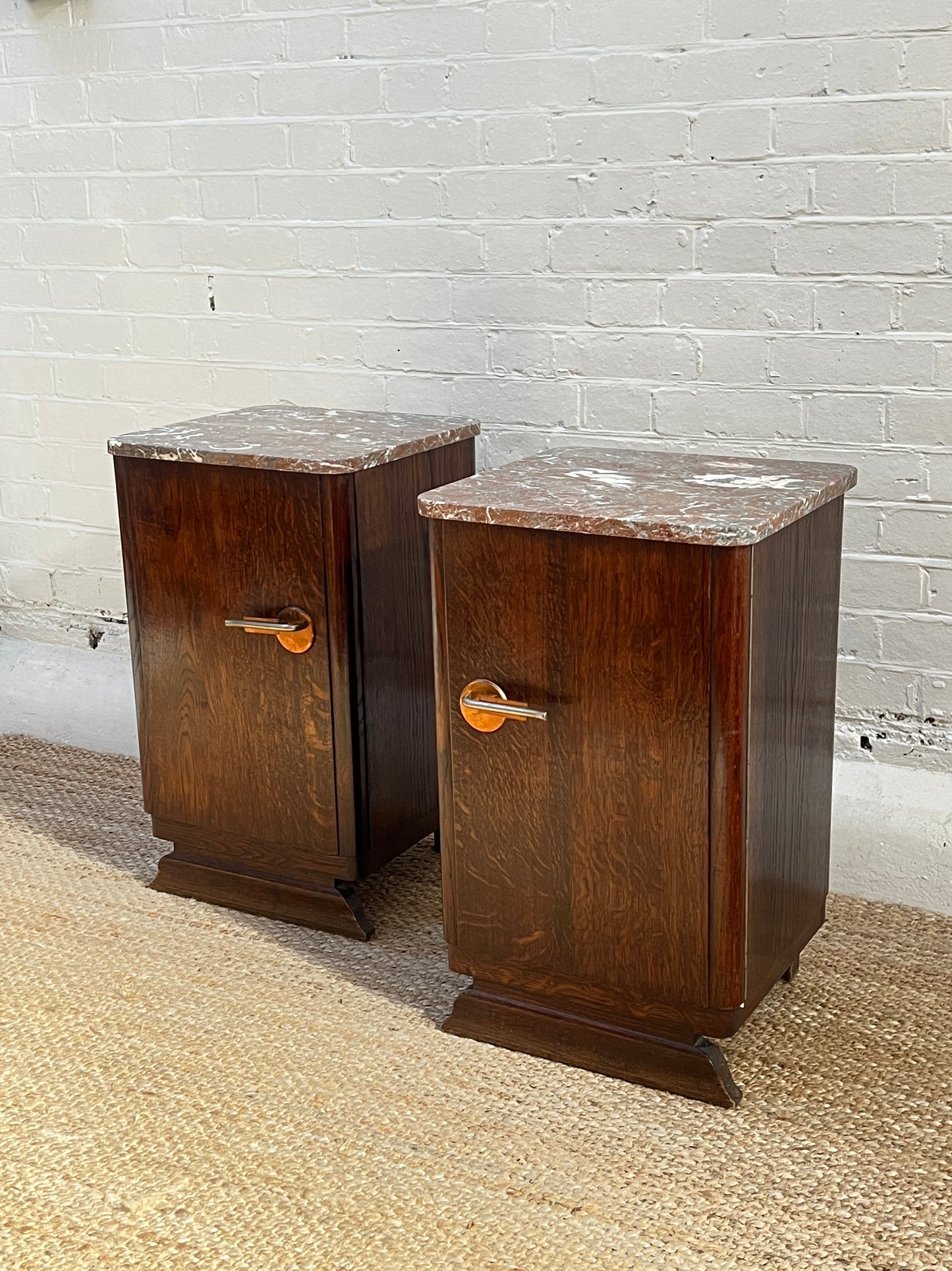 ART DECO RED MARBLE BEDSIDES