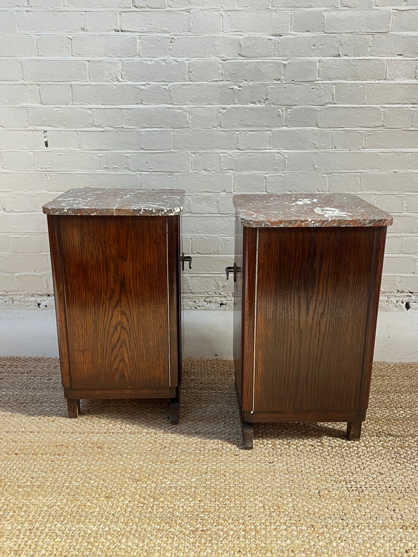 ART DECO RED MARBLE BEDSIDES