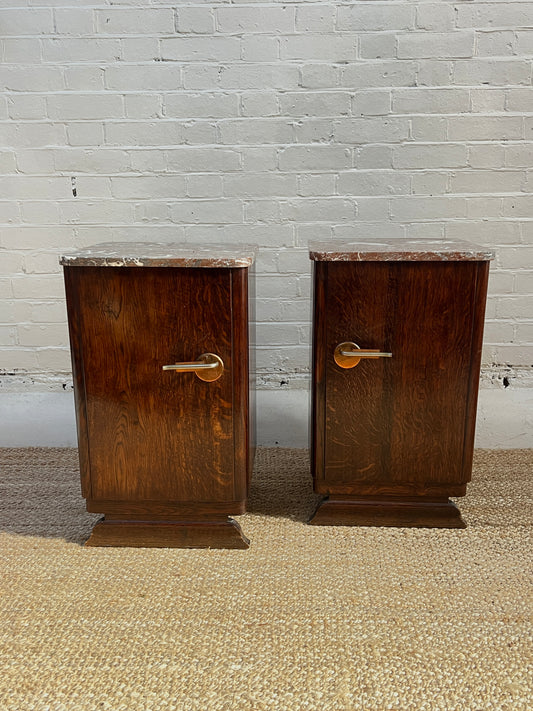 ART DECO RED MARBLE BEDSIDES