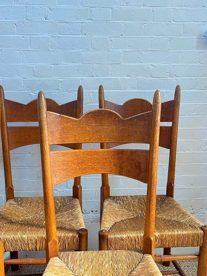 SET OF SIX RUSH DINING CHAIRS