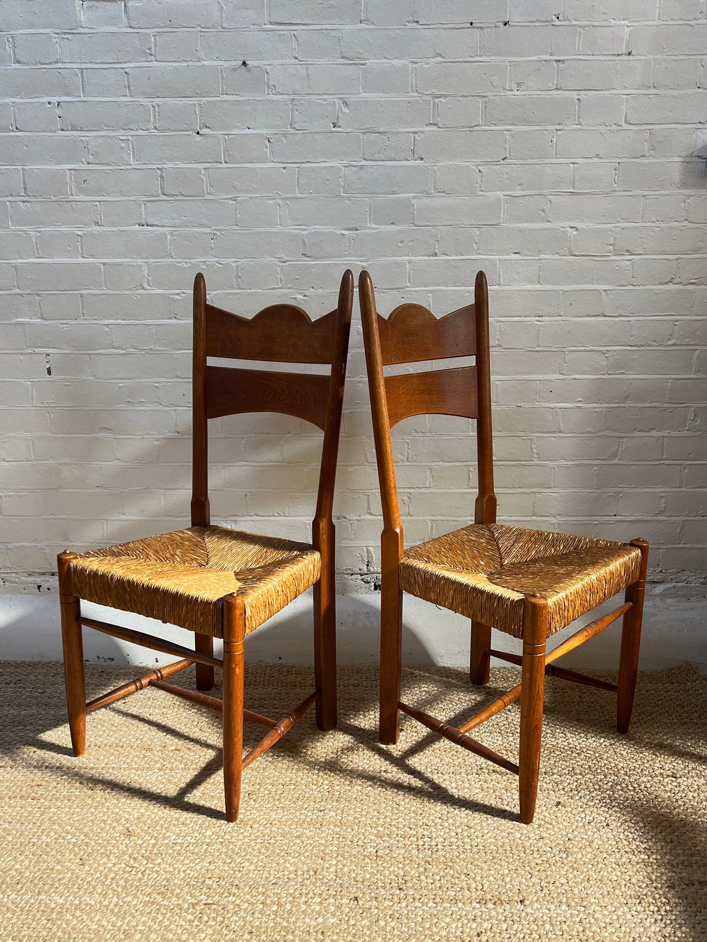 SET OF SIX RUSH DINING CHAIRS