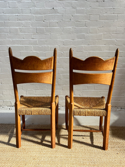 SET OF SIX RUSH DINING CHAIRS