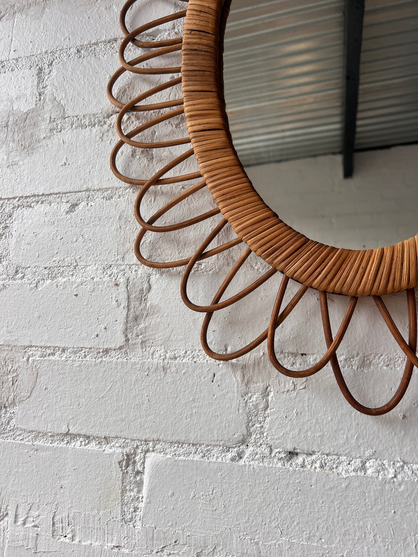 OVAL FRENCH RATTAN MIRROR