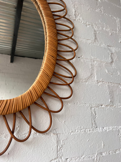 OVAL FRENCH RATTAN MIRROR
