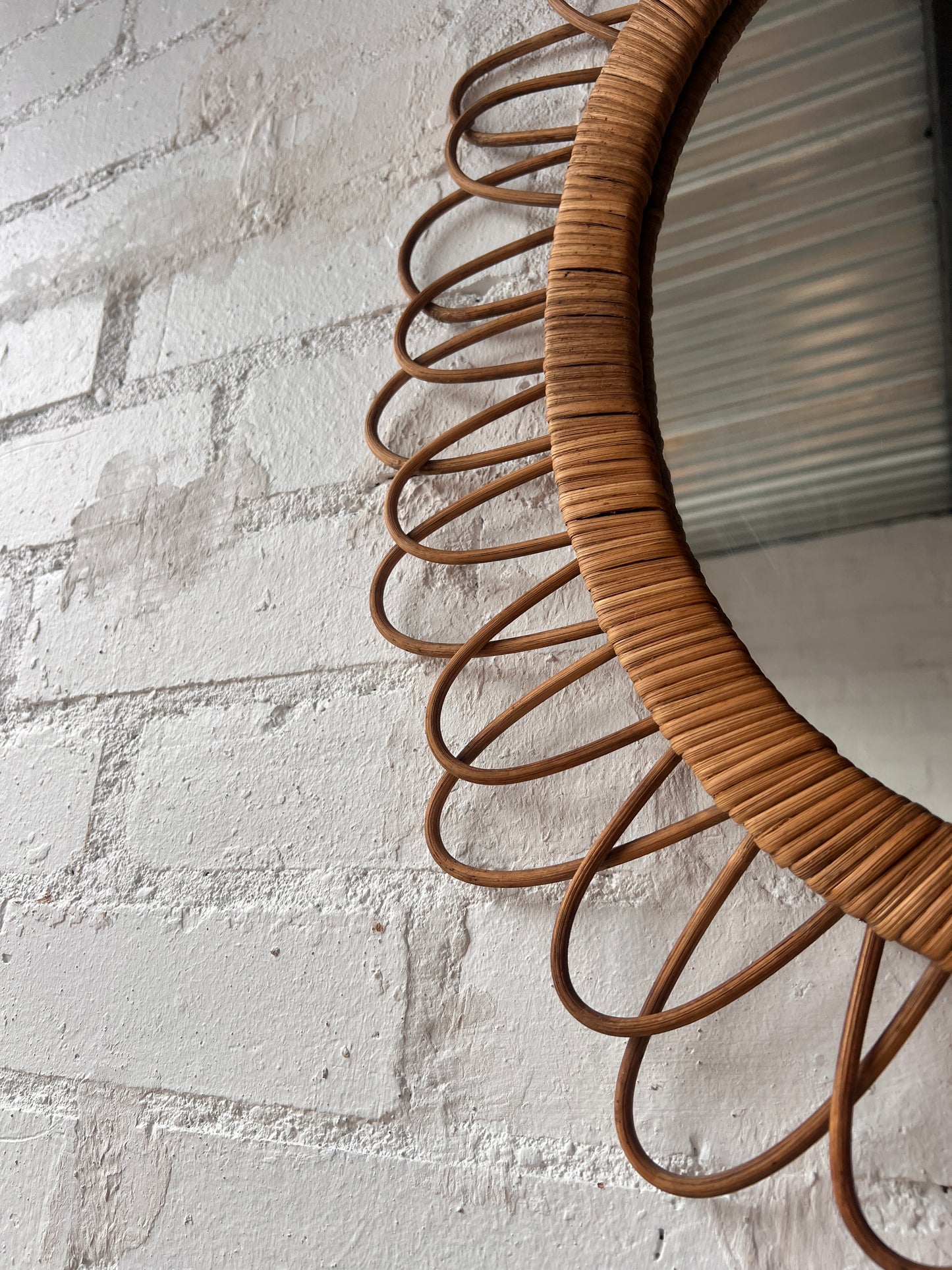 OVAL FRENCH RATTAN MIRROR