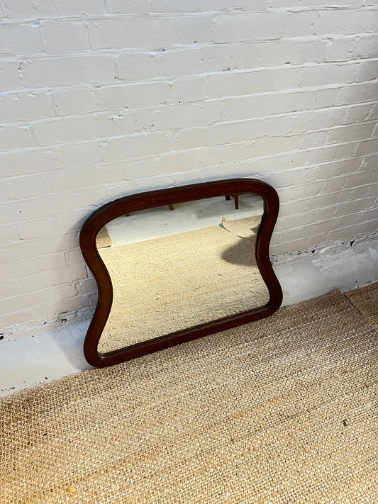 LARGE WOODEN MANTLE MIRROR