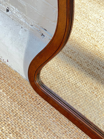 LARGE WOODEN MANTLE MIRROR