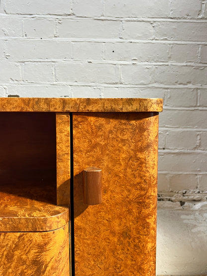 ART DECO BURL BEDSIDE TABLES