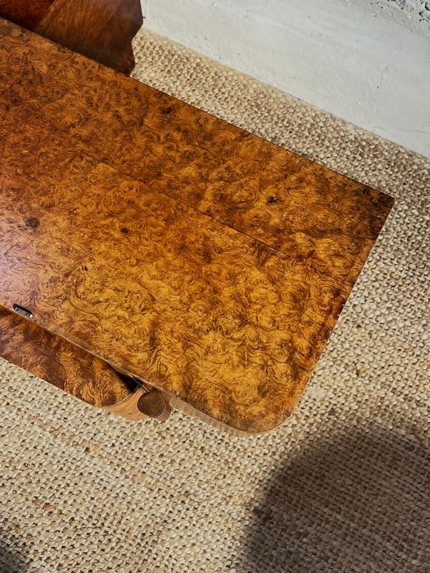 ART DECO BURL BEDSIDE TABLES