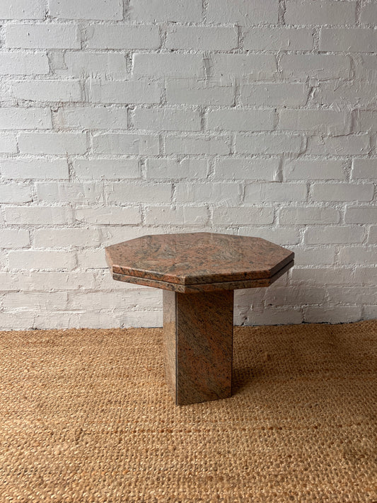 LARGE RED GRANITE SIDE TABLE