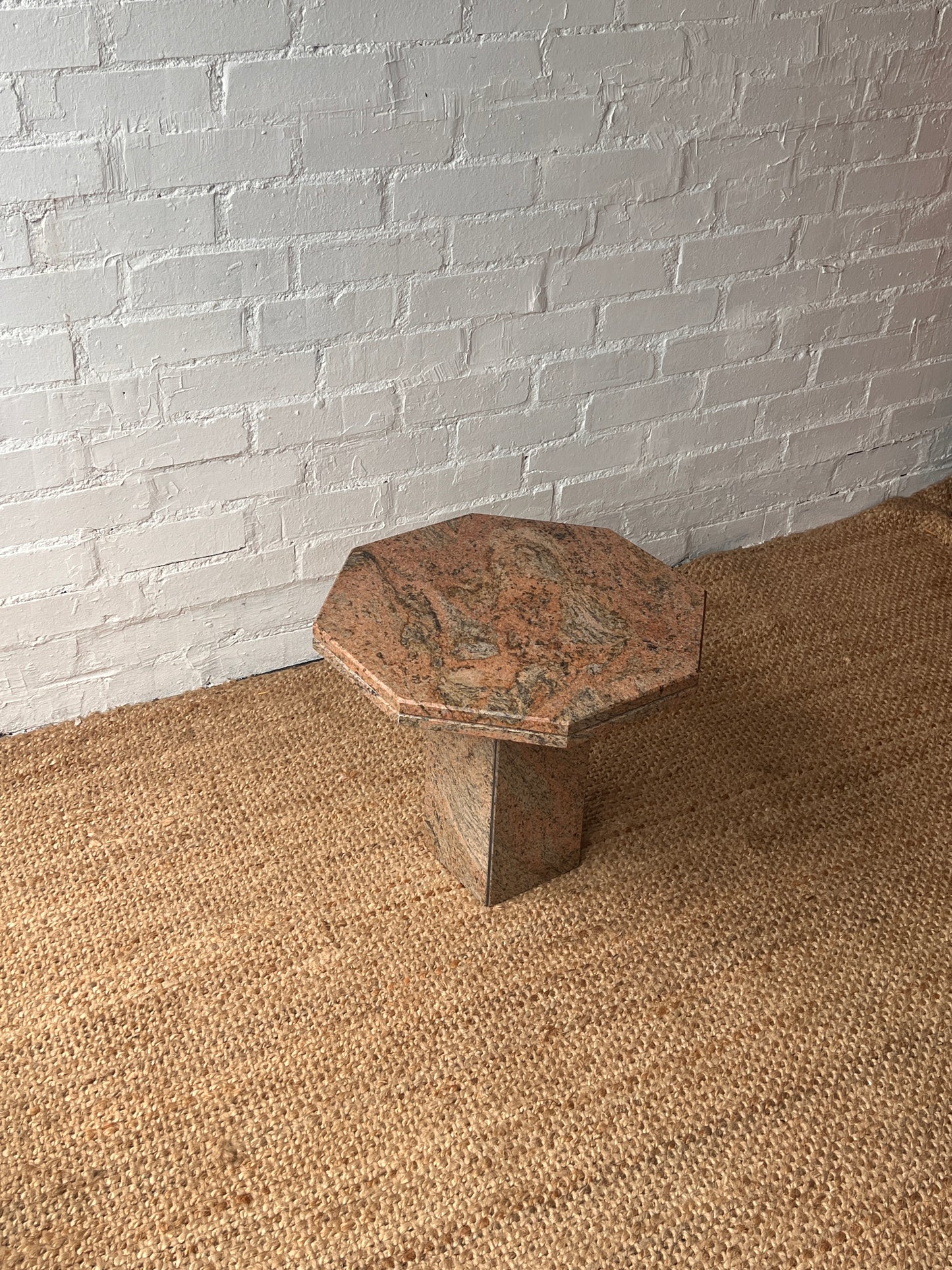 LARGE RED GRANITE SIDE TABLE