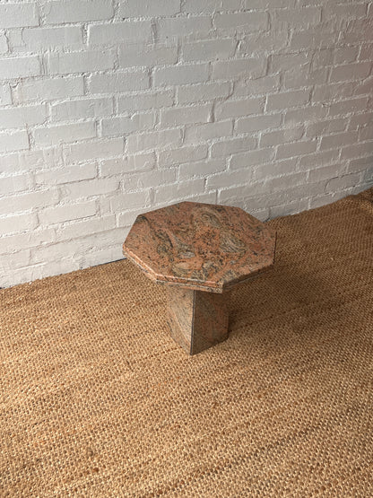 LARGE RED GRANITE SIDE TABLE